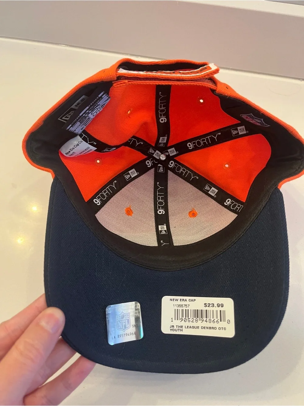 New Era 9FORTY Denver Broncos NFL Youth Adjustable Cap Hat Orange Blue
